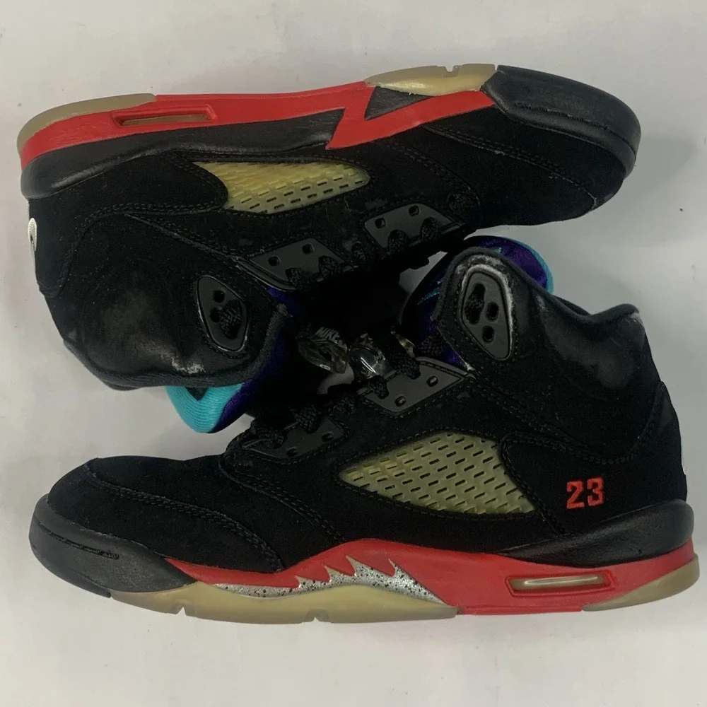 Nike Kids Jordan 5‎ Retro CZ2989-001 Black Red Sneaker Shoes Size 6.5Y